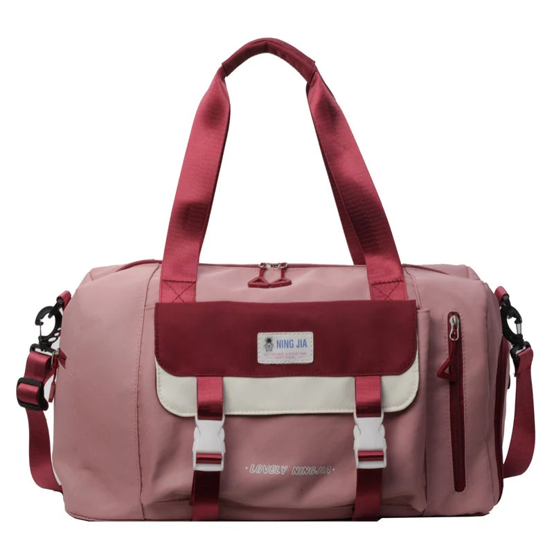 Travel Duffel Bag Water-Resistant Multiple Pockets & Padded Strap