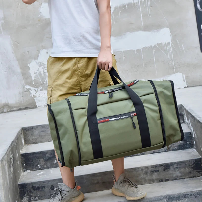 Travel Duffel Bag Water-Resistant Spacious Multiple Compartments Padded Strap