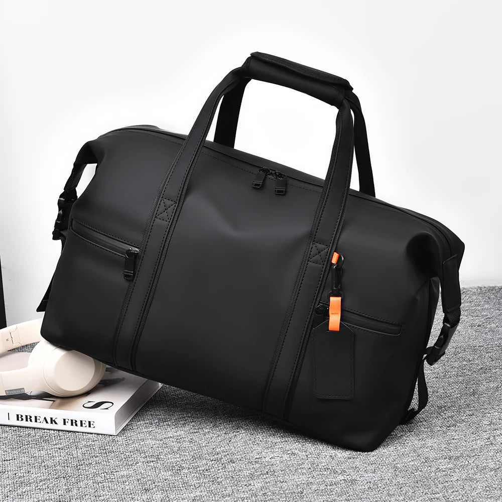Travel Duffel Bag Waterproof Fabric Multiple Compartments Adjustable Strap