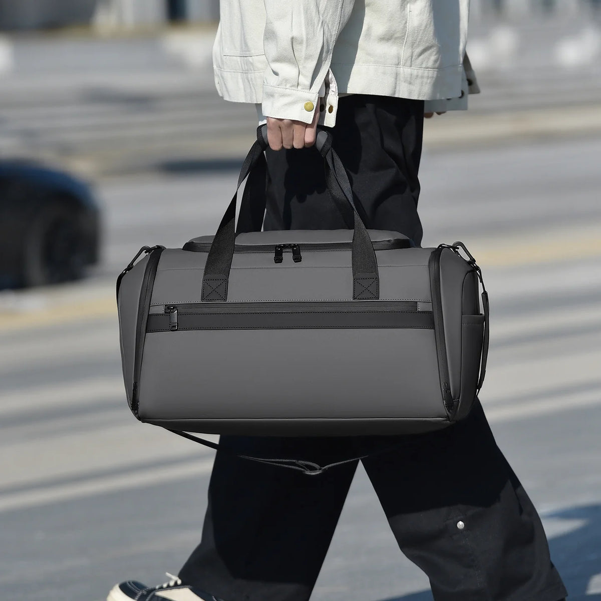 Travel Duffel Bag Waterproof Multiple Compartments Adjustable Padded Straps