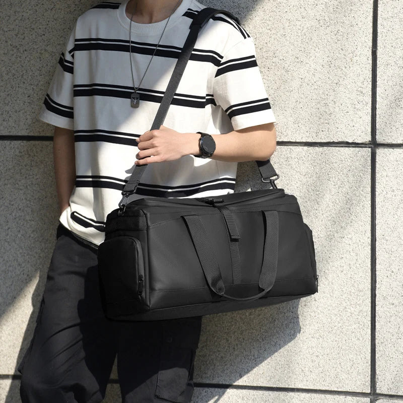 Travel Duffel Bag Waterproof Multiple Compartments & Removable Strap