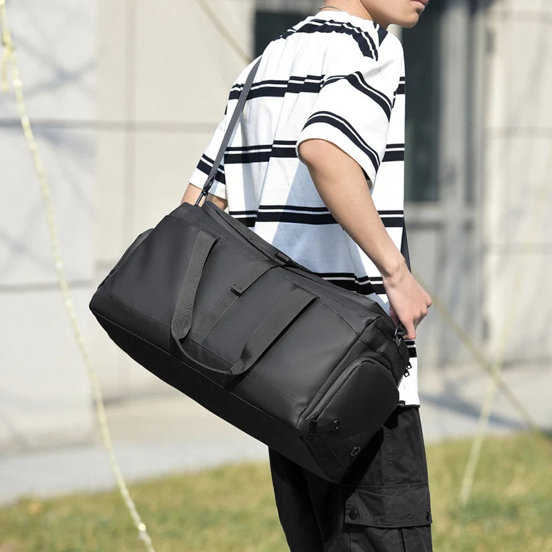 Travel Duffel Bag Waterproof Multiple Compartments & Removable Strap