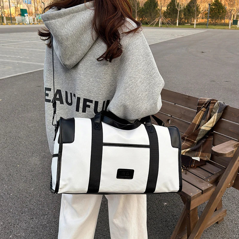 Travel Duffel Bag Waterproof Zippered Pockets Adjustable Shoulder Strap
