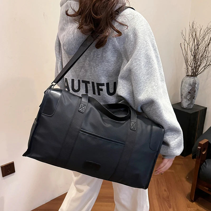 Travel Duffel Bag Waterproof Zippered Pockets Adjustable Shoulder Strap