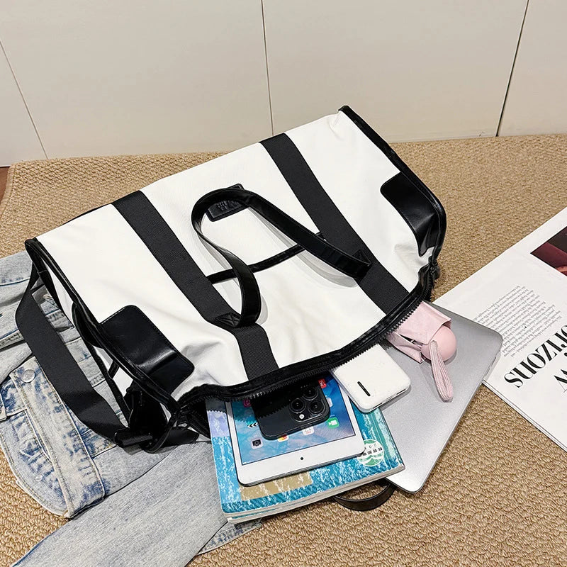 Travel Duffel Bag Waterproof Zippered Pockets Adjustable Shoulder Strap