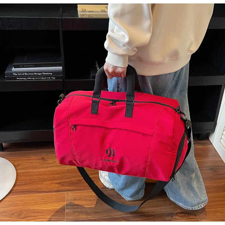 Travel Duffel Bag Weather-Resistant Multiple Pockets Detachable Shoulder Strap