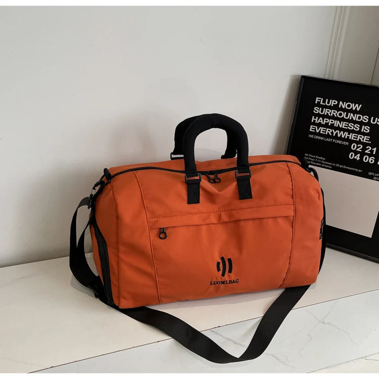 Travel Duffel Bag Weather-Resistant Multiple Pockets Detachable Shoulder Strap