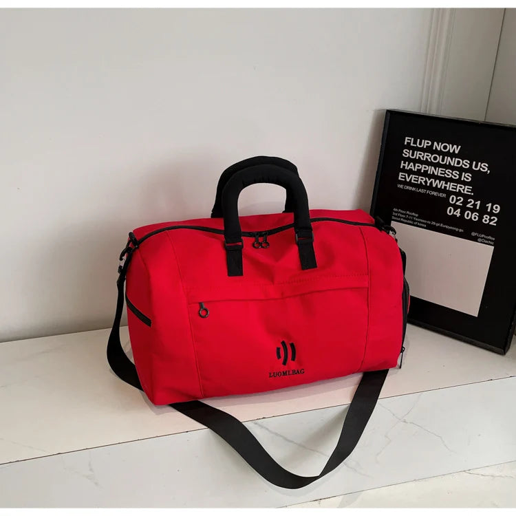 Travel Duffel Bag Weather-Resistant Multiple Pockets Detachable Shoulder Strap