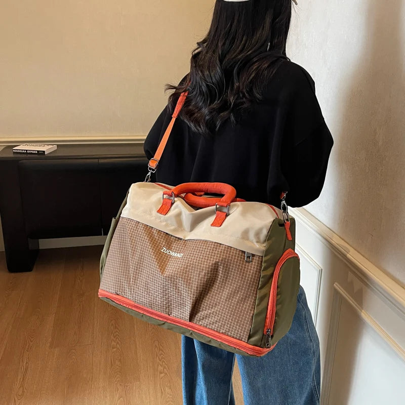 Travel Duffel Bag Weather-Resistant Spacious Multiple Pockets
