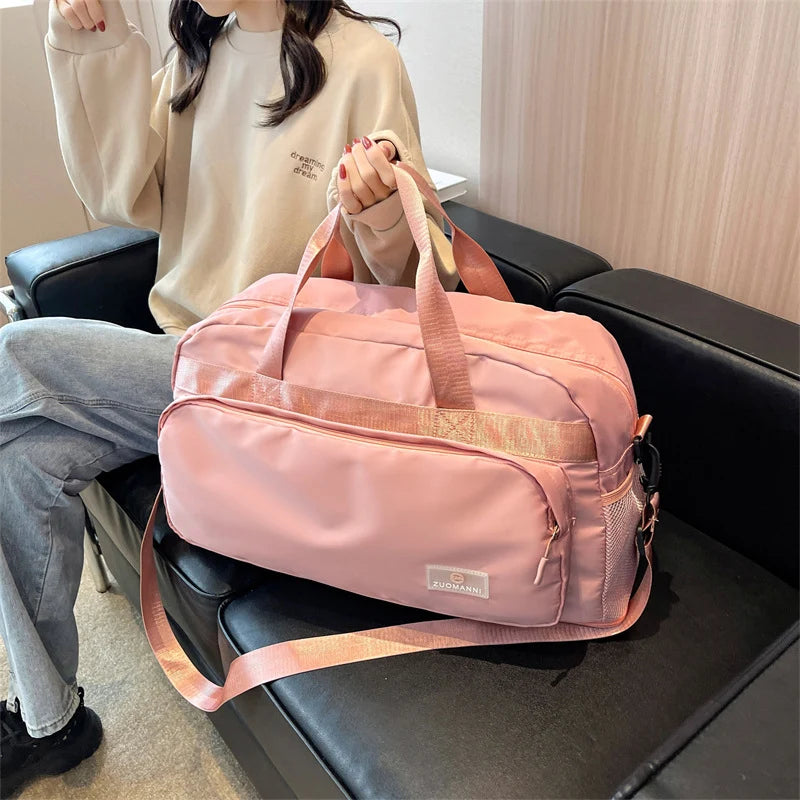 Travel Duffle Bag Foldable Water-Resistant Multiple Pockets