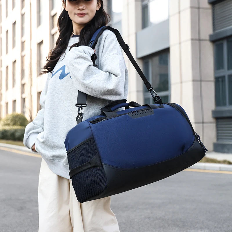 Travel Duffle Bag Large Capacity Shoe Compartment Durable Fabric