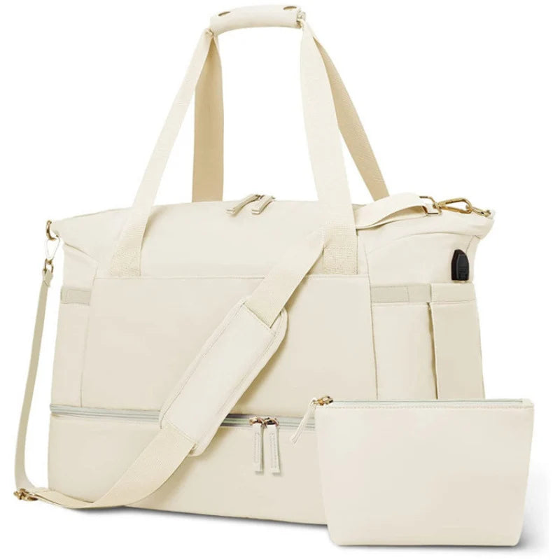 Travel Duffle Bag Multi-Pocket Water-Resistant Detachable Shoulder Strap
