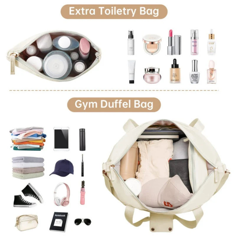 Travel Duffle Bag Multi-Pocket Water-Resistant Detachable Shoulder Strap