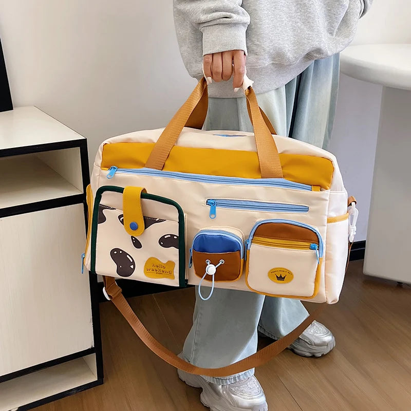 Travel Duffle Bag Multiple Compartments Water-Resistant Adjustable Strap