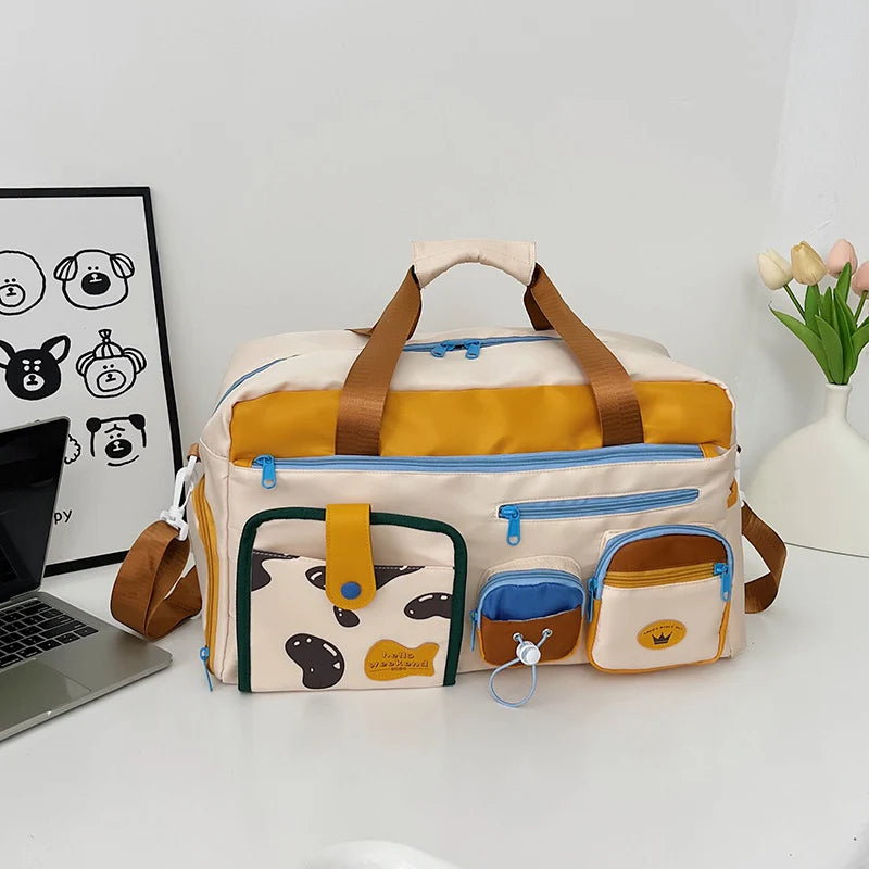Travel Duffle Bag Multiple Compartments Water-Resistant Adjustable Strap