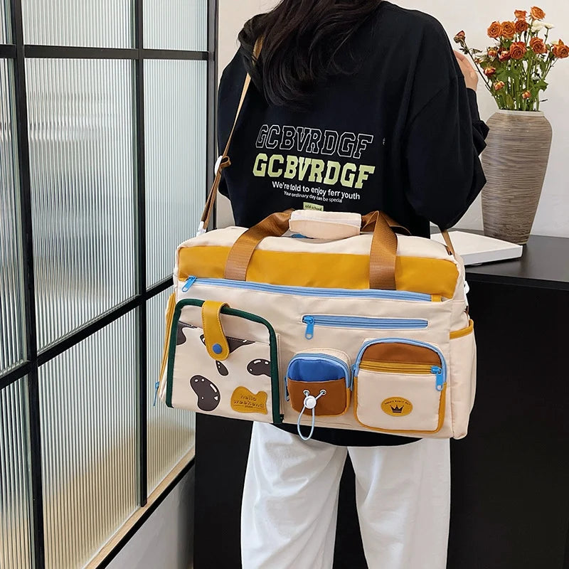 Travel Duffle Bag Multiple Compartments Water-Resistant Adjustable Strap