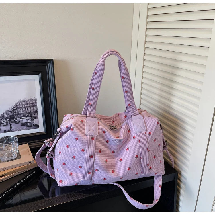 Travel Duffle Bag Spacious Durable Fabric Detachable Shoulder Strap