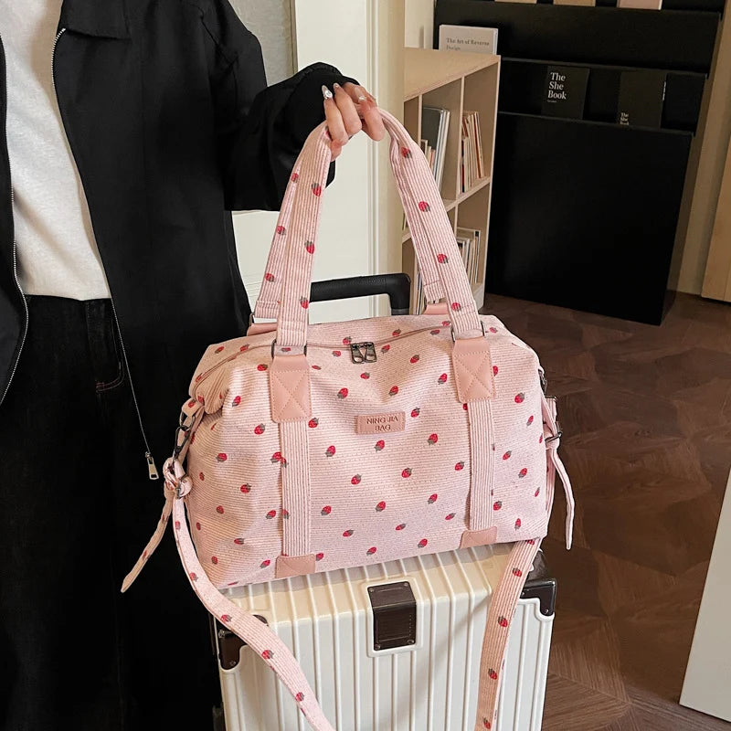 Travel Duffle Bag Spacious Durable Fabric Detachable Shoulder Strap