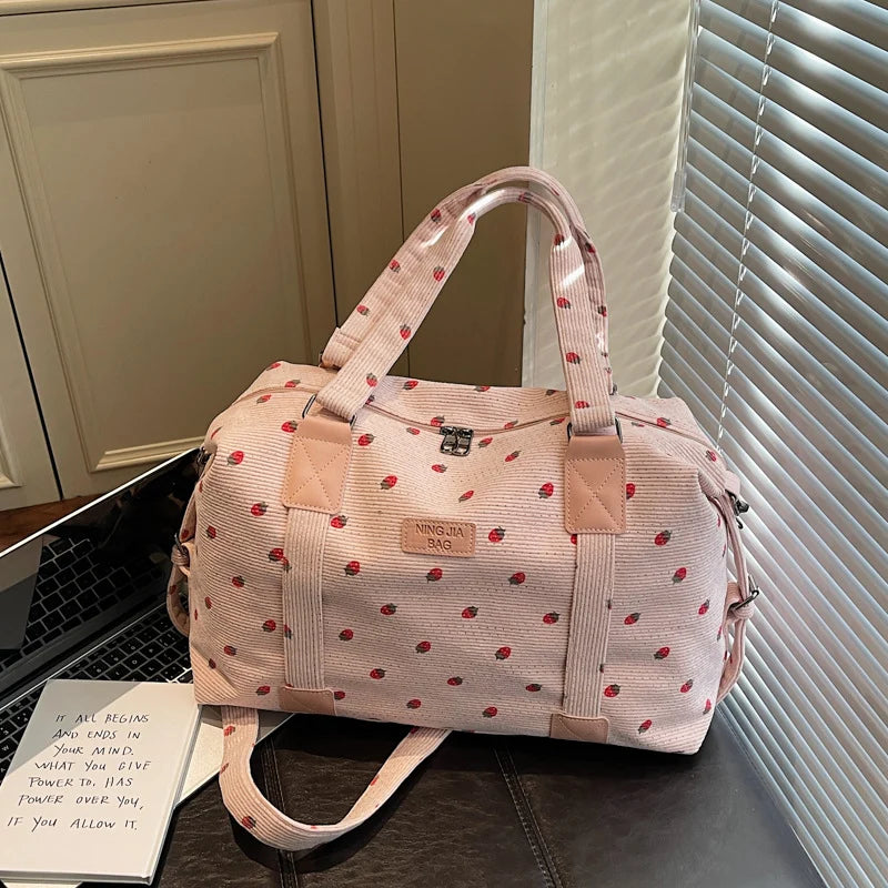 Travel Duffle Bag Spacious Durable Fabric Detachable Shoulder Strap