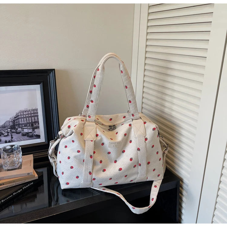 Travel Duffle Bag Spacious Durable Fabric Detachable Shoulder Strap