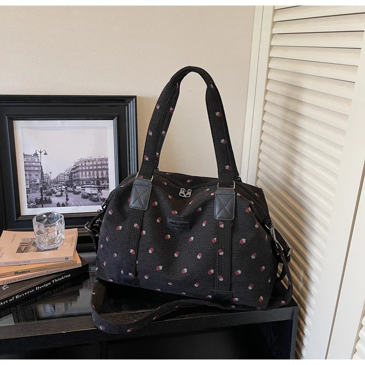 Travel Duffle Bag Spacious Durable Fabric Detachable Shoulder Strap