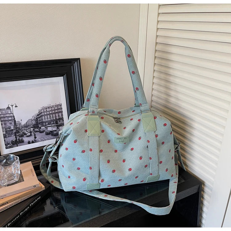 Travel Duffle Bag Spacious Durable Fabric Detachable Shoulder Strap