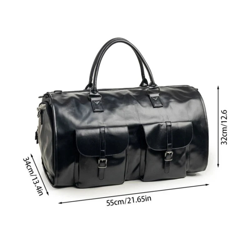 Travel Duffle Bag Spacious Multi-Pocket Water-Resistant Detachable Strap