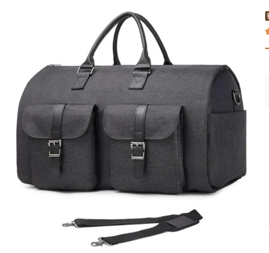 Travel Duffle Bag Spacious Multi-Pocket Water-Resistant Detachable Strap