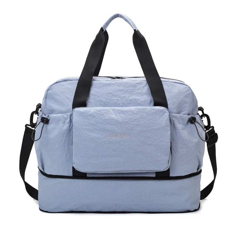 Travel Duffle Bag Water-Resistant Multi-Compartment Adjustable Strap & Dual Handles