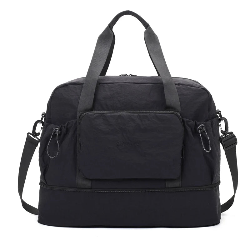 Travel Duffle Bag Water-Resistant Multi-Compartment Adjustable Strap & Dual Handles