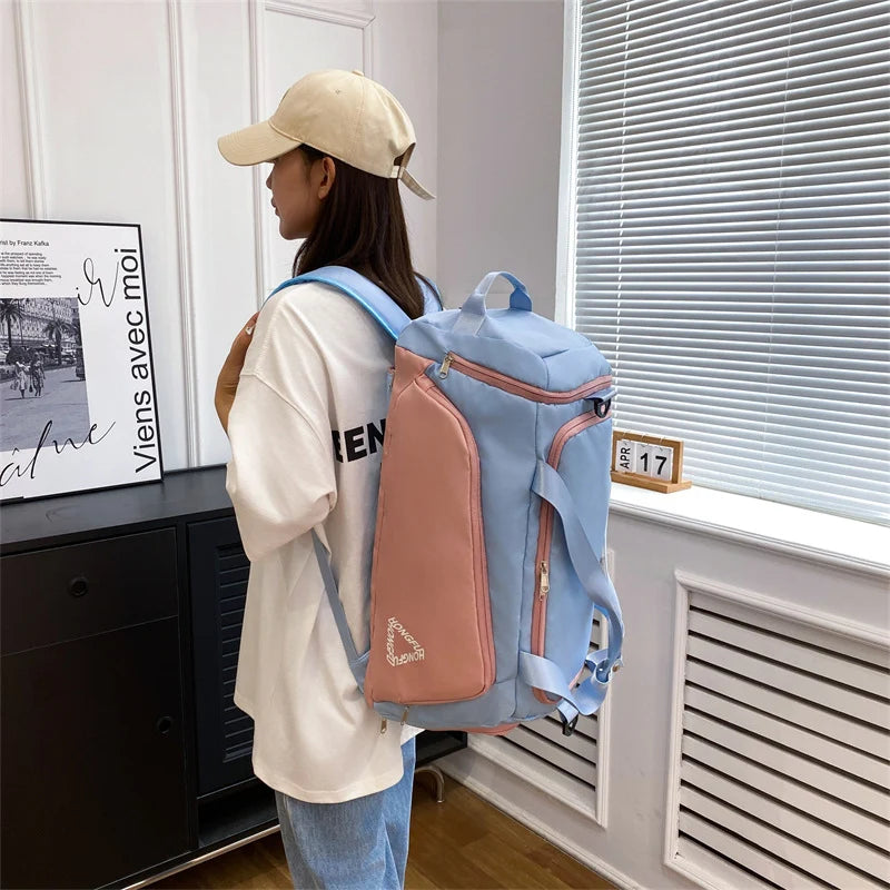 Travel Duffle Bag Water-Resistant Multi-Pocket Detachable Shoulder Strap