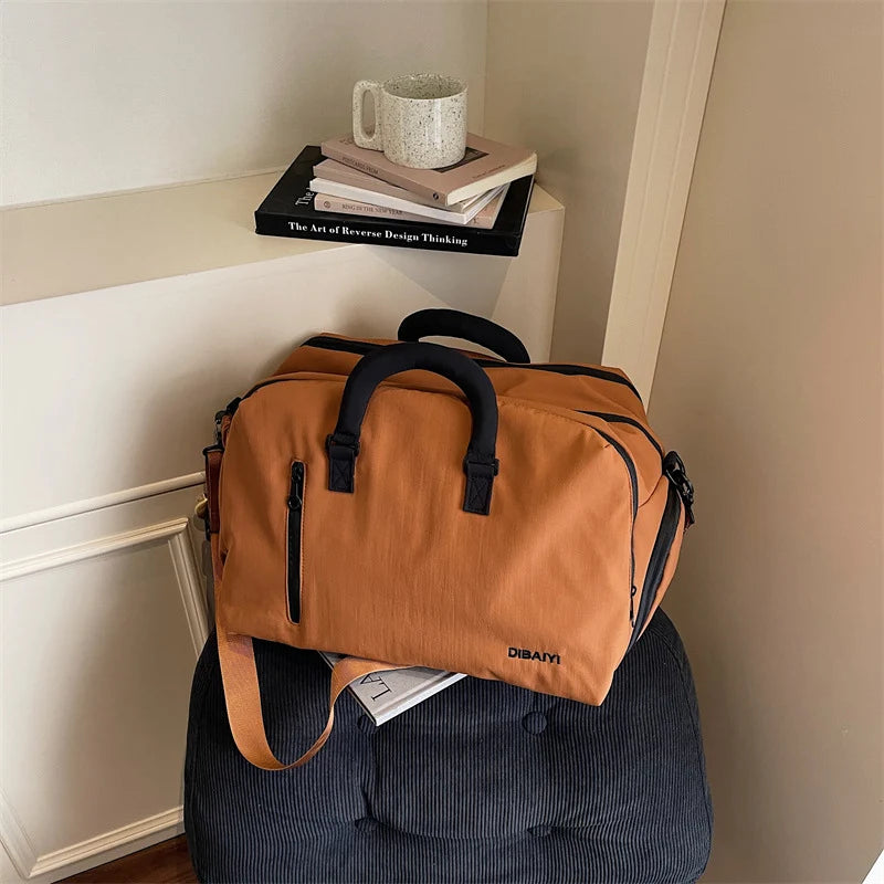 Travel Duffle Bag Water-Resistant Multiple Pockets & Adjustable Strap