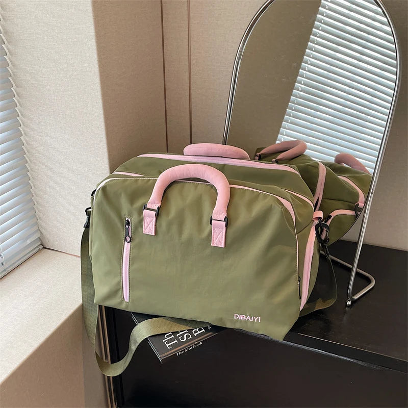 Travel Duffle Bag Water-Resistant Multiple Pockets & Adjustable Strap