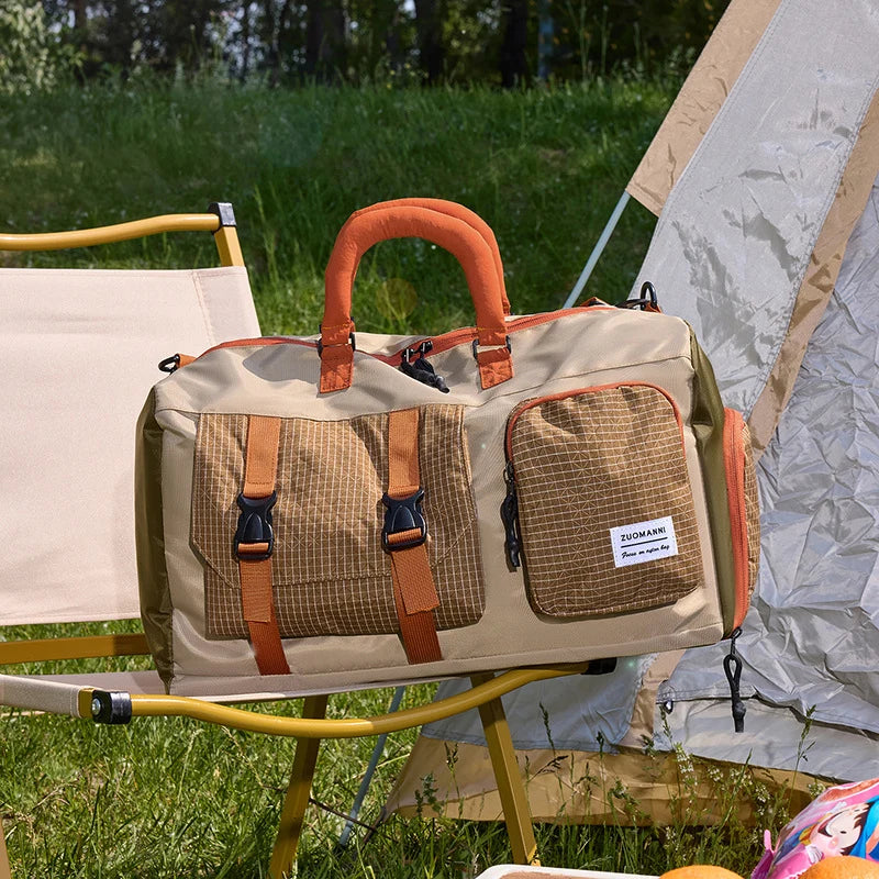 Travel Duffle Bag Weather-Resistant Multiple Compartments & Padded Shoulder Strap