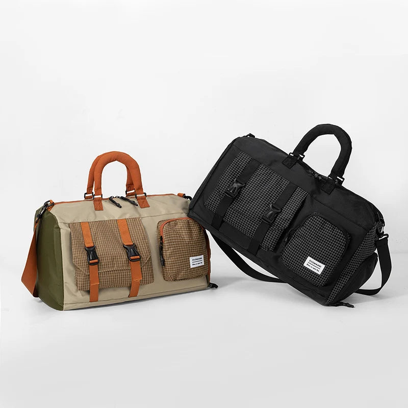 Travel Duffle Bag Weather-Resistant Multiple Compartments & Padded Shoulder Strap