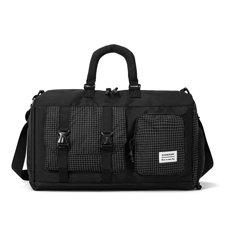 Travel Duffle Bag Weather-Resistant Multiple Compartments & Padded Shoulder Strap