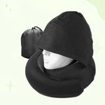 Travel Neck Pillow Hooded Memory Foam Removable Cover