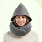 Travel Neck Pillow Hooded Memory Foam Removable Cover