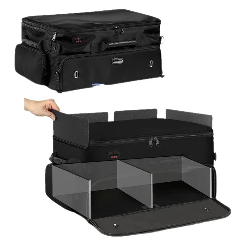 Travel Organizer Multi-Compartment Shoe Pocket & USB Port