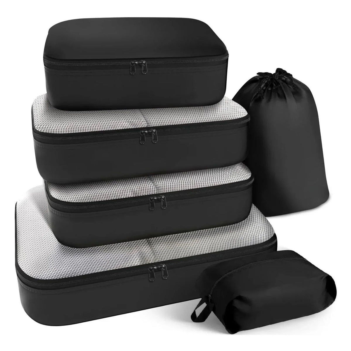 Travel Packing Organisers 8-Piece Mesh Zipper Pouches