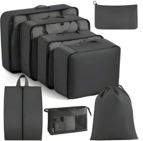 Travel Packing Organisers 8-Piece Mesh Zipper Pouches