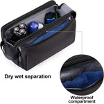 Travel Toiletry Bag Water-Repellent Fabric Double Zipper Multiple Pockets