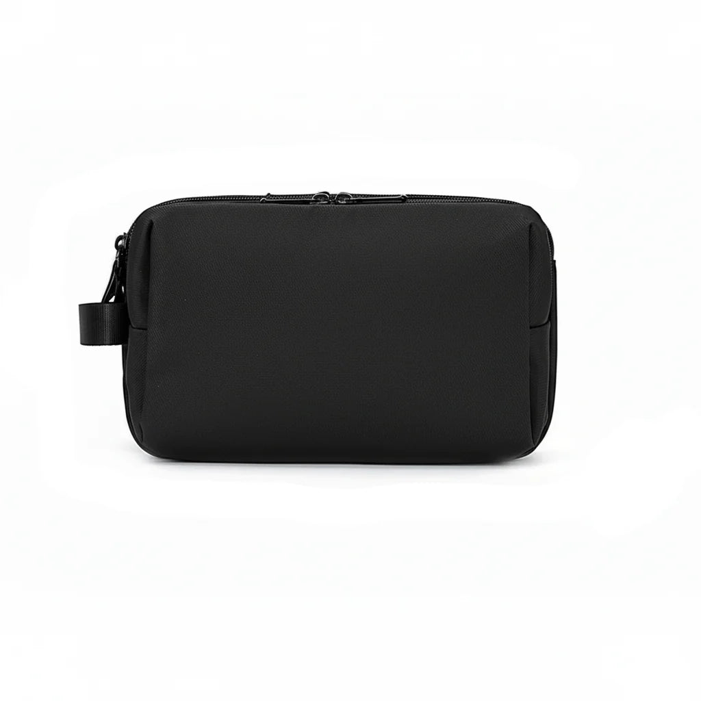 Travel Toiletry Bag Water-Repellent Fabric Double Zipper Multiple Pockets