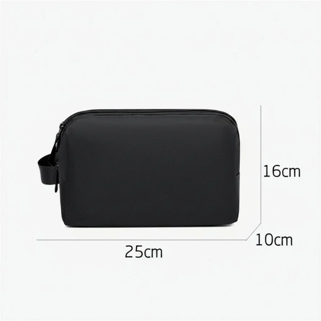 Travel Toiletry Bag Water-Repellent Fabric Double Zipper Multiple Pockets