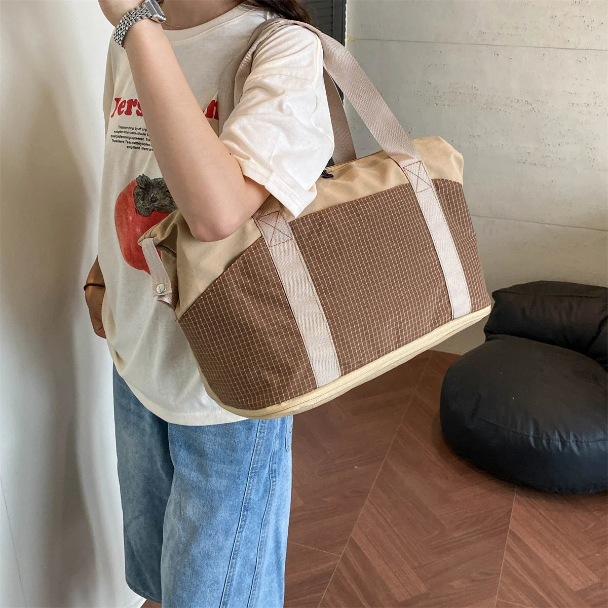 Travel Tote Spacious Water-Resistant Removable Shoulder Strap