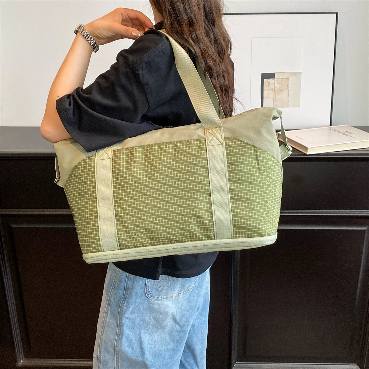 Travel Tote Spacious Water-Resistant Removable Shoulder Strap