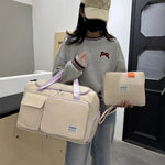 Travel Tote Tear-Resistant Fabric Exterior Pockets & Adjustable Strap