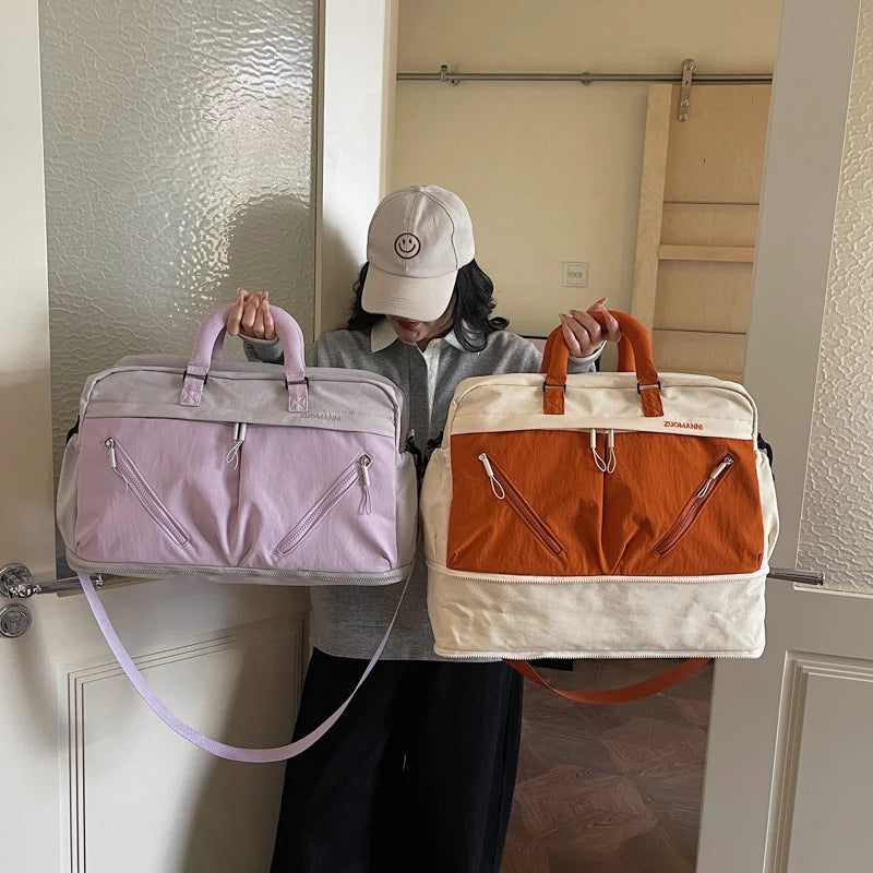 Travel Tote Water-Resistant Spacious Zippered Pockets