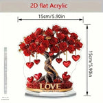Tree Decoration Heart-Shaped Acrylic With Gold-Look Base
