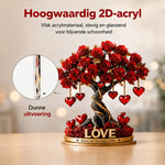 Tree Decoration Heart-Shaped Acrylic With Gold-Look Base